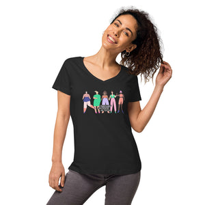 CWIT Logo Painted Ladies -  Women’s fitted v-neck t-shirt