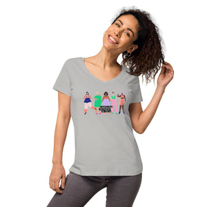CWIT Logo Painted Ladies -  Women’s fitted v-neck t-shirt