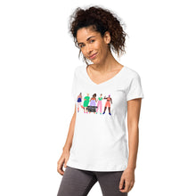 Load image into Gallery viewer, CWIT Logo Painted Ladies -  Women’s fitted v-neck t-shirt